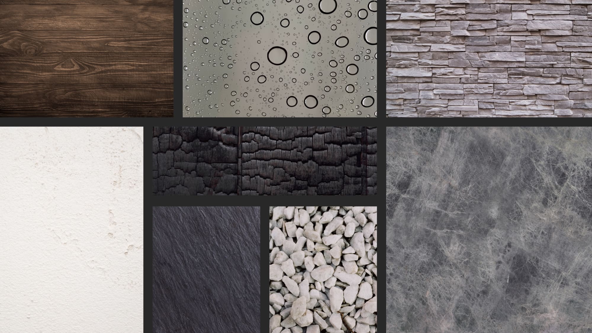 K90 Materialien Kollage